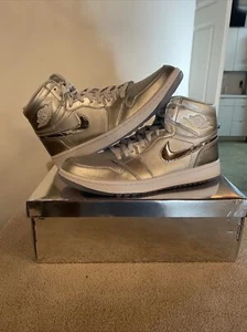 Brand New Nike Air Jordan 1 High G Metallic Silver Golf Shoes Size 12 With Box - Picture 1 of 9