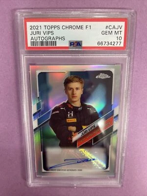 2021 Topps Chrome F1 Juri Vips Auto-REFRACTOR /391 PSA 10 GEM MT #4277 CT1 - Image 1 of 3