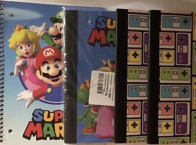 Cuadernos escolares Super Mario Bros (Nintendo) y videojuegos (cantidad 4) *NUEVO* Foto 1 de 4