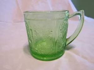 Cherry Blossom Depression Glass Rare Green Mugs by Jeanette Glass Co. - Picture 1 of 7