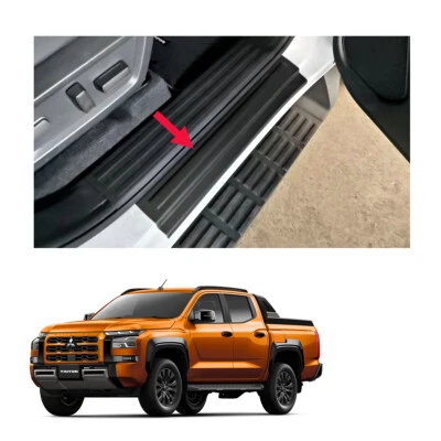 Matte Black 4Dr Scuff Plates Fits Mitsubishi L200 Triton Double Cab 2024 - '25 - Image 1 of 4