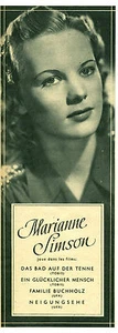 Publicité Ancienne Marianne Simson Cinéma 1943 - Imagen 1 de 1