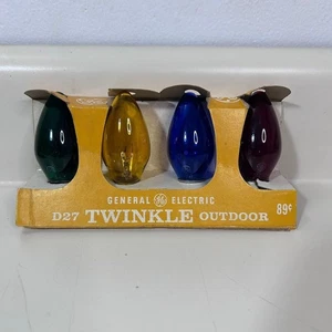 Vintage GE D27 Twinkle Outdoor Christmas Bulbs Set of 4 Tested Working - Picture 1 of 8