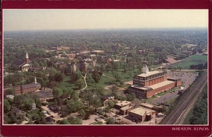 Wheaton College, Vogelperspektive, Il DuPage County Illinois Postkarte - Bild 1 von 2