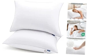 Pillows Queen Size Set of 2, Hotel Quality Bed Pillows for Sleeping 2 Pack, - Picture 1 of 7