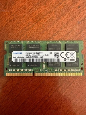 Samsung 8GB DDR3 SODIMM PC3L-12800 RAM Memory (M471B1G73EB0-YK0) - Lot - Image 1 of 4
