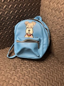 NWT MARC TETRO Schnauzer small BACKPACK Dog Designer Blue Puppy - Picture 1 of 5