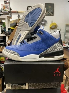 Size 12 Jordan 3 Retro “Varsity Royal Cement” 2020 ( USED) | CT8532-400 W/ Box - Picture 1 of 11