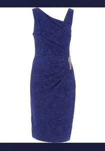 ALEX EVENINGS Electric Blue Sequin Embellished Sleeveless Dress Size UK 22 US 18 - Picture 1 of 11
