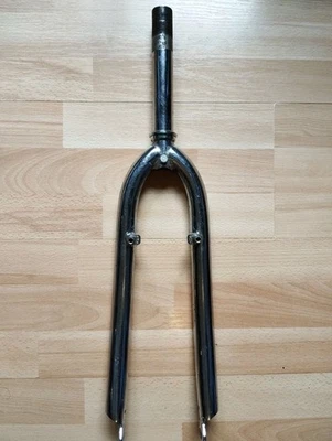 VINTAGE 26" CHROME STEEL 1- 1/8" THREADED STEERER V-BRAKES CANTILEVER MTB FORKS - Image 1 of 4