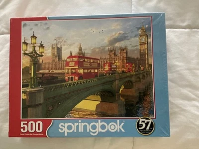 Springbok's Jigsaw Puzzle Westminster Bridge London England 500 Pcs USA New - Image 1 of 2