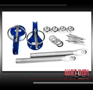 RACING HOOD PINS LOCK KIT BLUE CAMARO S10 SILVERADO SUBURBAN 300 CARAVAN DAKOTA - Imagen 1 de 1