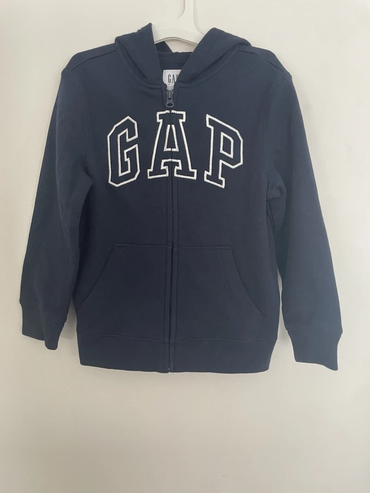 Gap Niño Niño Niña Logo Bordado Azul Sólido Acogedor Polar Cremallera Completa Sudadera con Capucha Azul Marino S Foto 1 de 4