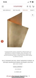 Visual Comfort Signature Collection Kelly Wearstler Piel Burnished Brass Sconce - Picture 1 of 3