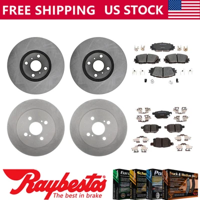 Rotores de freno delanteros traseros y pastillas de freno de cerámica para Toyota Yaris 2012-2016 Foto 1 de 4