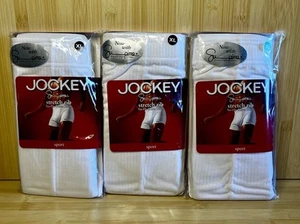 (3) Nuevo calzoncillo boxer vintage Jockey para hombre elástico costilla sin volar deportivo Prima XL blanco - Imagen 1 de 4
