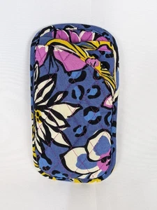 Vera Bradley African Violet Glasses Holder Case Quilted Blue Pink Flowers - Picture 1 of 7