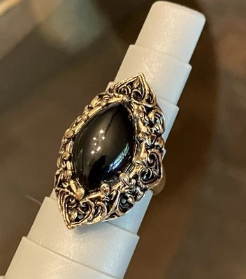 Anel ornamentado Barse-Ônix preto-Bronze-6-Novo com etiquetas - Imagem 1 de 4
