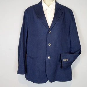 TED BAKER JACKET LINEN BLEND SPORTS BLAZER COAT SZ 5 blue - Picture 1 of 21