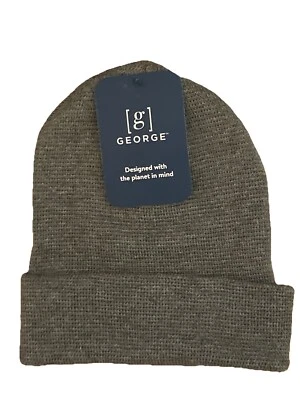 George Adult Charcoal Grey Heather OPP Knit Beanie Cuff Hat One Size NEW w/ Tags - Image 1 of 3