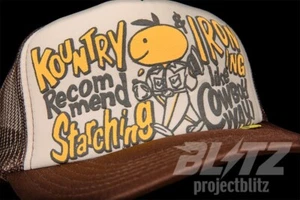 KAPITAL KOUNTRY STARCHING IRONING TRUCKER CAP HAT BEIGE BROWN SNAPBACK - Picture 1 of 3