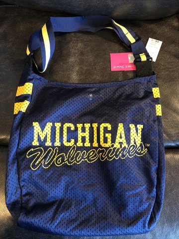 NCAA University Of Michigan Wolverines Jersey Purse Tote Bag, NEW W/tag Cover