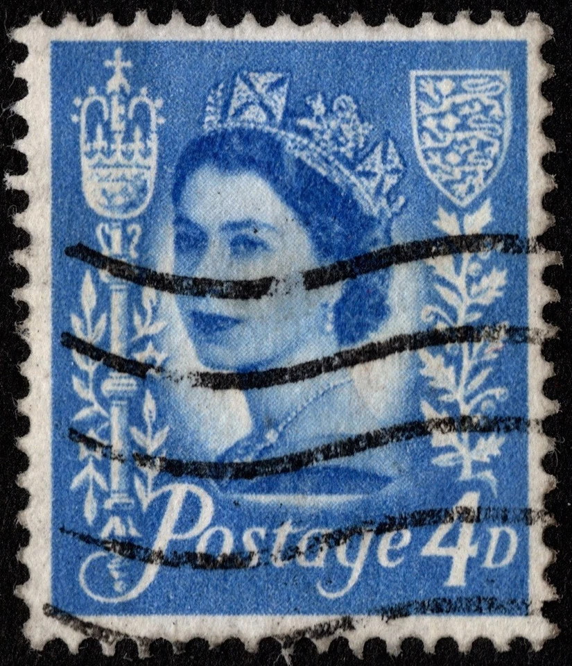 Jersey Stamp Scott # 3 Used F-VF - 4d Ultramarine Great Britain Regional Issue - Image 1 of 1