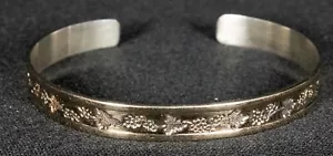 ED LEVIN 14K & STERLING SILVER GRAPES CUFF BRACELET-6 1/2" Stunning! - Picture 1 of 7
