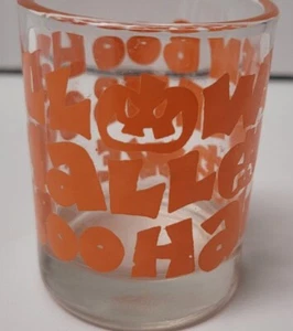 Vintage Halloween Votive Cup Jack-O-Lantern Indiana Glass Shot Glass Boo - Picture 1 of 6