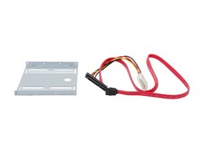 2.5" to 3.5" HDD/SSD Metal Mounting Kit Bracket w/ SATA & Molex Power Cable