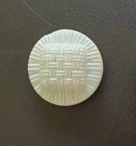 ROUND WHITE FROSTED IRIDESCENT CUT CLASS ANTIQUE BUTTONS 40L - 1" - 25.5mm B66 - Picture 1 of 5