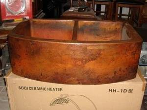 SoLuna Kupfer Bauernspüle mit abgerundeter Front 50-50 Modell # CK754235 RIO GRANDE - Bild 1 von 6