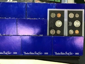 8 Set LOT of 1968 U.S. Proof Sets w/SILVER - Picture 1 of 1