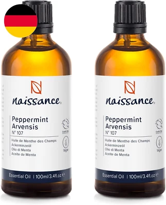 Naissance Minzöl (Nr. 107) - 200Ml (2X100Ml) - Mentha Arvensis - 100% Reines Ack