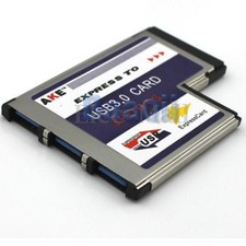 Laptop 54mm Express Card ExpressCard to 3 Port USB 3.0 Adapter Superspeed 5Gbps