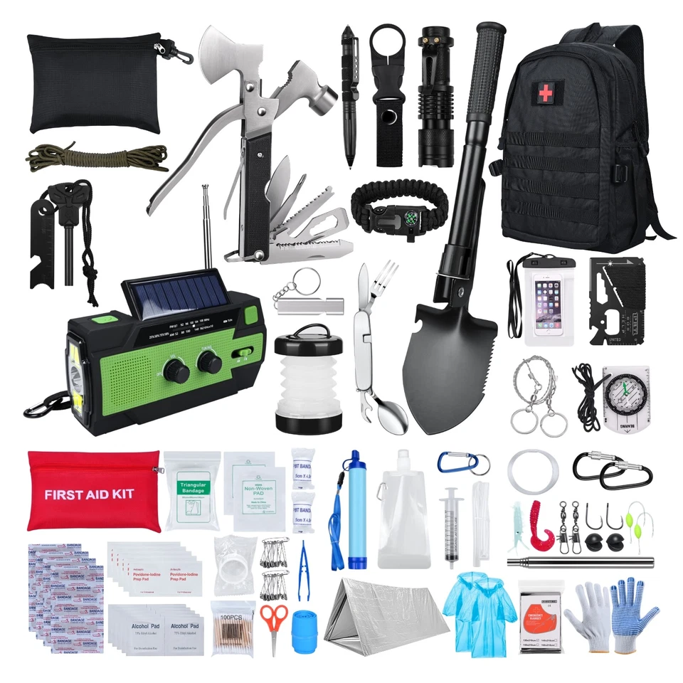 Survival Kit All-in-1 – Notfallset mit Erste-Hilfe-Set für Camping, Abenteuer - Bild 1 von 4