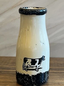 VTG Ceramic/Stoneware Milk Bottle Cow Vase Farmhouse Decor 5” - Picture 1 of 7