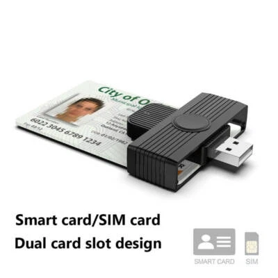 USB Smart Card Reader für Bankkarte SIM ID CAC Stecker für PC Computer CR318 - Bild 1 von 4