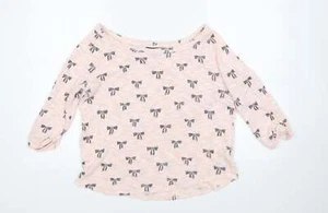 New Look Womens Pink Boat Neck Cotton Blend Jumper Size 14 - Picture 1 of 12