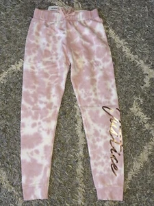 Girls justice cozy joggers size 14 Pink tye dye Metallic Logo - Picture 1 of 3