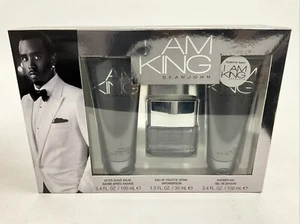I Am King by Sean John 3 Pieces Set With 1 oz EDT Spray, Shave Balm & Shower Gel - Picture 1 of 2