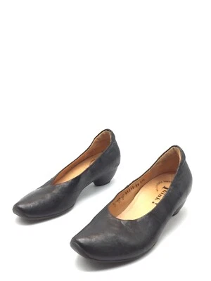 Think! Zapatos De Tacón De Cuero Negro Para Mujer T.37 1/2 US.6,5 UK.4 1/2 - Imagen 1 de 4