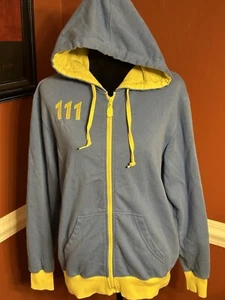 Fallout 4 Vault 111 Hoodie Adult Small Blue Bethesda Full Zip Sweater Mens - Picture 1 of 6
