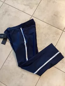 J. Lindeberg Herren 33/32 marineblau vorne flach Stuart Streifen Chino Golfhose neu mit Etikett - Bild 1 von 9