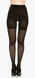 Spanx Assets Shaping Tights Textured - Size 3 Wish Bone Black Sara Blakely (227) - Picture 1 of 3