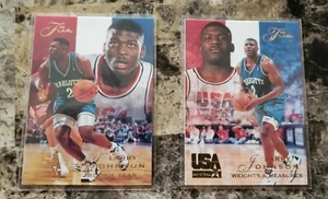 1994 Flair USA Basketball #37 #38 Larry Johnson Rookie Year Weights & Measures - Picture 1 of 2