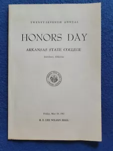 1961 Arkansas State College Honors Day Program Jonesboro Arkansas 27° annuale - Foto 1 di 4