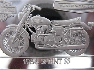 1.4-OZ.999 PLATA PURA 1968 SPRINT SS HARLEY DAVIDSON 90 ANIVERSARIO + ORO - Imagen 1 de 9