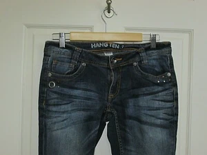 Hang Ten Skinny Capri Jeans Juniors 7 31x24 Distressed Stretch Studs 52-25360 - Picture 1 of 6