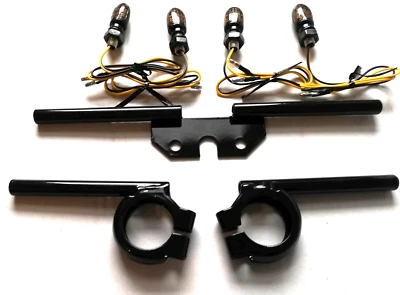 4x LED Mini Blinker Blinkleuchte Halter Simson S51 S50 S70 S53 schwarz E - Bild 1 von 4